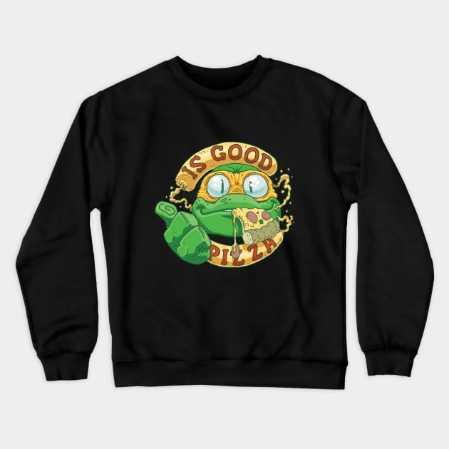 Pizza turtle time. Mikey will eat anything! Crewneck Sweatshirt by JENNEX